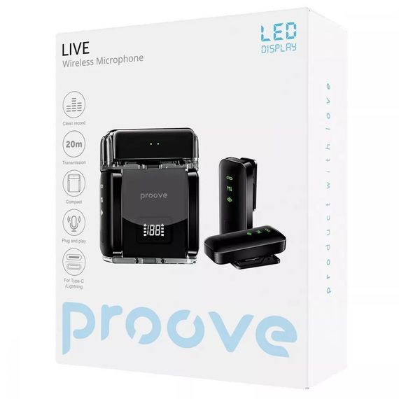 Бездротовий петличний мікрофон Proove Live / 2 Спосіба підключення Type-C та Lightning | Зображення 2