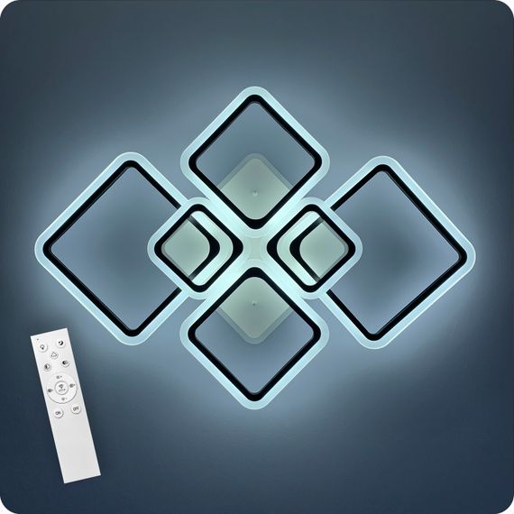 Люстра світлодіодна 517 Light 3color з пультом 150Вт Чорний (01505) | Зображення 9