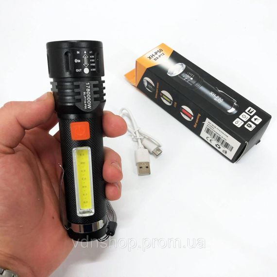 Мощный фонарь для рыбалки Bailong BL-P716-P50+COB, Фонарь аккумуляторный светодиодный мощный PG-86 | Зображення 9