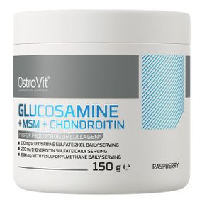 Хондропротектор (для спорту) OstroVit Glucosamine+MSM+Chondroitin Powder 150 g /60 servings/ Raspberry