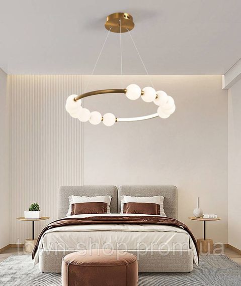 Люстра потолочная LED SG33-600-k Латунь 25-140х62х62 см. | Зображення 3