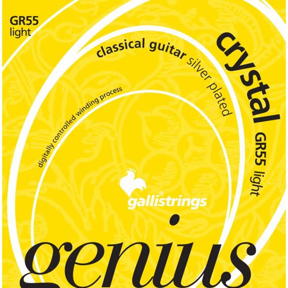 Струни для класичної гітари Gallistrings GR55 (.028-.042), Crystal, ProCoated, LIGHT, Silver