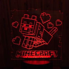 Акриловий світильник-нічник Minecraft червоний tty-n000321