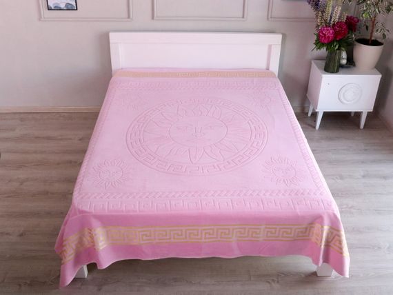 Махрове покривало 200х215см (Піке) Світло-рожеве | Зображення 2