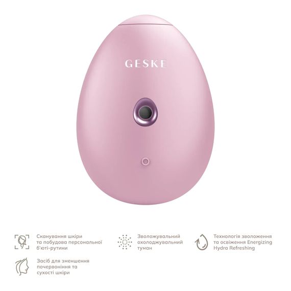 Електронний освіжувач для зволоження обличчя GESKE Facial Hydration Refresher 4в1 gray, Рожевий | Зображення 1