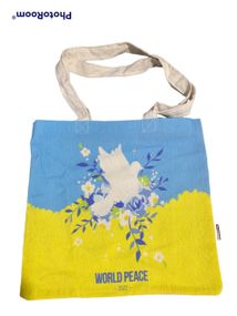 Екосумка шопер 4Profi "World Peace" двунитка (хлопок) біла