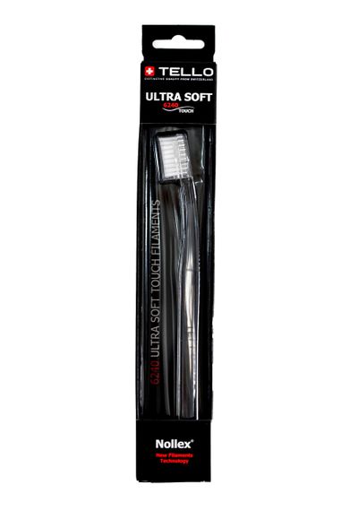 Зубна щітка Tello 6240 Ultra Soft Black, d 0.10 mm, біла