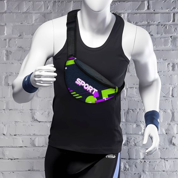 Сумка-бананка мужская/женская Sport 32×16 см с расширителем поясная сумка или сумка через плечо (02878)