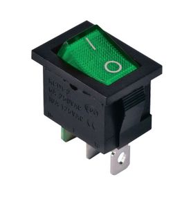 Перемикач KCD1-2-101N G/B 220V 1 кнопка зелена з підсвічуванням Ny95500688