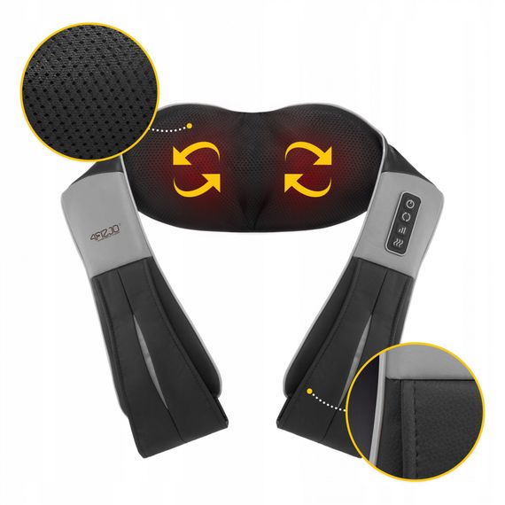 Накидка-масажер 4FIZJO Shiatsu Ultra+ для шиї та спини, акумуляторна 4FJ0611 Black/Grey (P-5907739319098) | Зображення 9