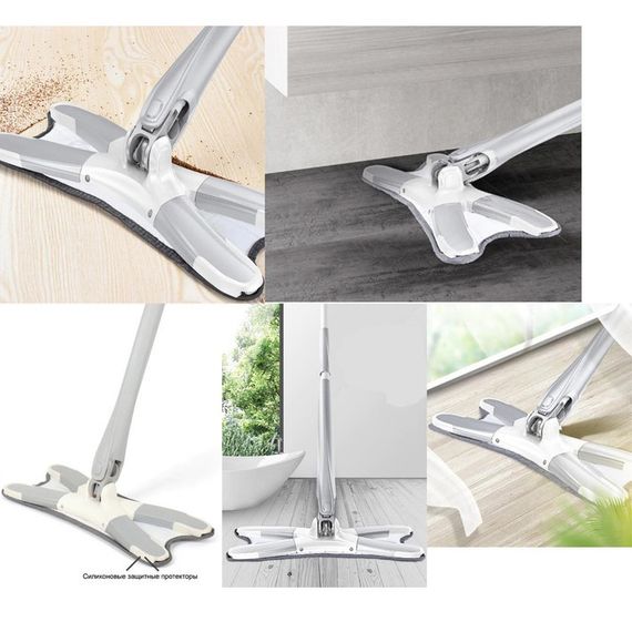 Швабра для пола X-Type с отжимом 37 см и, швабра с отжимом лентяйка, удобная швабра | Зображення 5