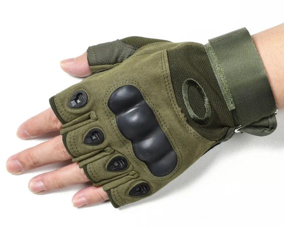 Перчатки тактические Primo Military беспалые, размер L - Army Green | Зображення 3