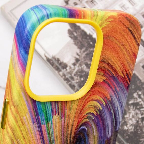 Кожаный чехол Colour Splash для Apple iPhone 14 Pro (6.1") Искусственная кожа, Orange / Red | Зображення 5