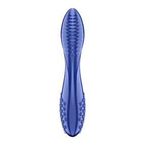 Двусторонний стеклянный дилдо Satisfyer Dazzling Crystal 2 Blue Sex Aura