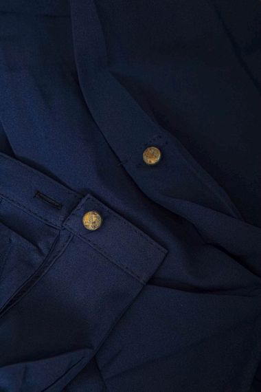 Блуза однотонна  -уцінка, колір синій, 230R306-U-144 | Зображення 5