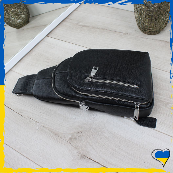 Сумка через плече чоловіча з натуральної шкіри. Джокер чоловічий. Сумка шкіряна чоловіча. Бананка, слінг нагрудна | Зображення 5