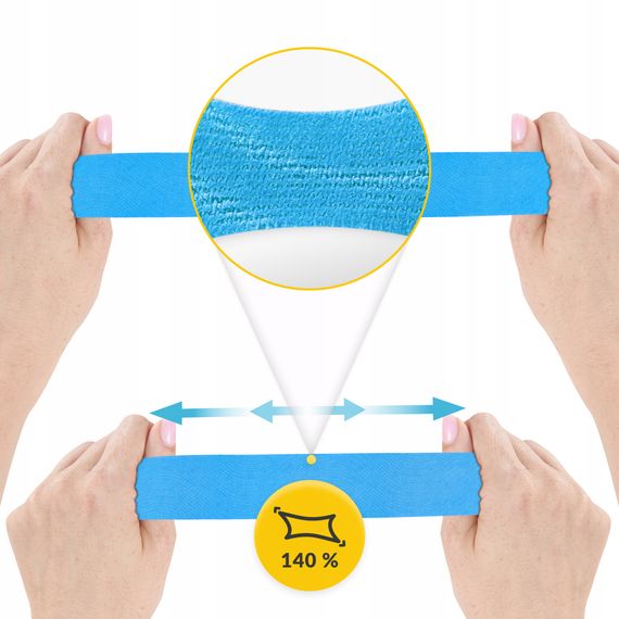 Стрічка кінезіологічна (кінезіо тейп) 4FIZJO 5 см x 31 м Sky Blue (P-5905973405546) | Зображення 6