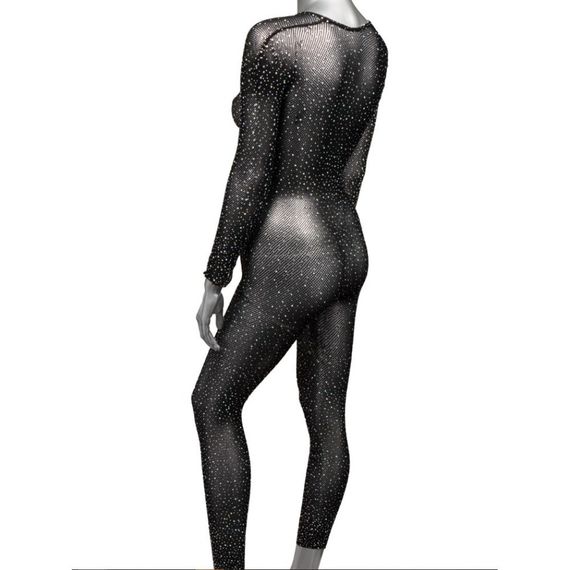 Комбінезон у сітку CalExotics з відкритим доступом та стразами, чорний Sex Aura | Зображення 3