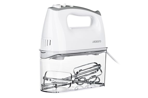 Ручной миксер Ardesto HMK-4006W - 400Вт/5 скор.+турбо/ 2 венчика/2 крючка/белый (HMK-4006W) | Зображення 1