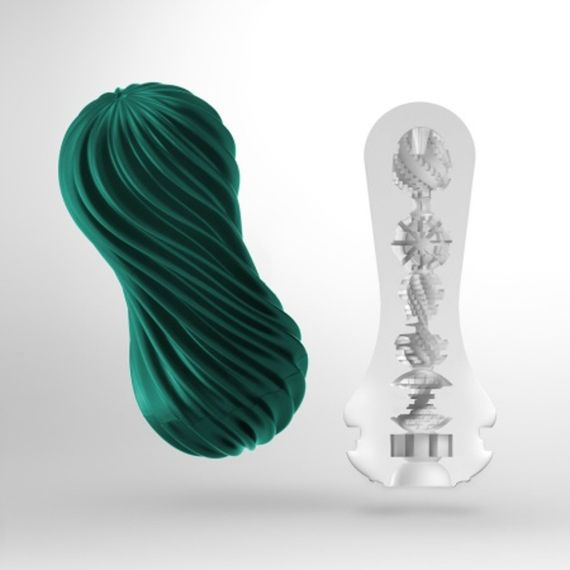 Мастурбатор Tenga FLEX Fizzy Green с изменяемой интенсивностью, можно скручивать, вакуум | Зображення 1