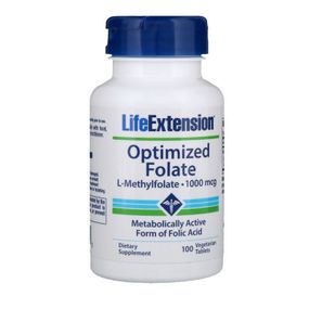 Витамин Life Extension Оптимизированный фолат, Optimized Folate, 1000 мкг, 100 таб (LEX-19391) - Топ Продаж!