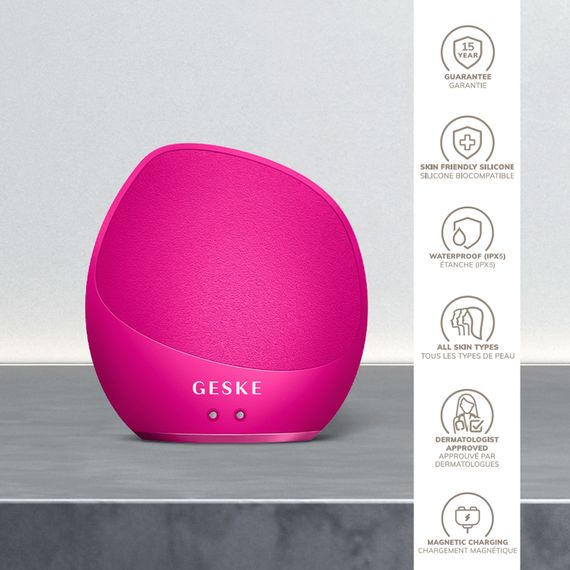 Ультразвукова щітка для тіла та інтенсивний пілінг GESKE Sonic Body Brush&Intensive Exfoliator 7в1 starlight, Малиновий | Зображення 2