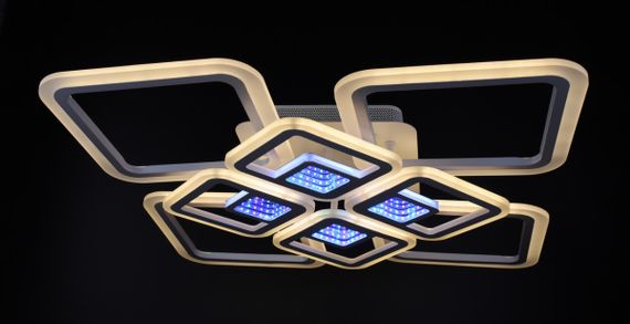 Люстра світлодіодна стельова LED світильник для квартири на стелю лед з пультом 26031 Білий 11х59х59 см. | Зображення 7