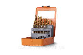 Набор сверл Р6М5 титан с цилиндрическим хвостовиком 19 шт.