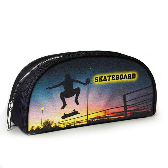 Пенал школьный с принтом скейтборд 23х10х8 см детский для девочки,мальчика (3910)