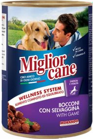 Влажный корм Migliorcane для собак с кусочками дичи 6шт*405г