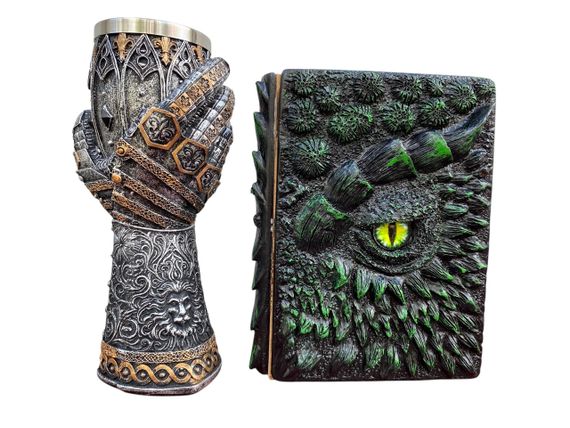Подарунковий набір Келих 3D Рука з Левом і Блокнот 3D «Око Лісового Дракона»