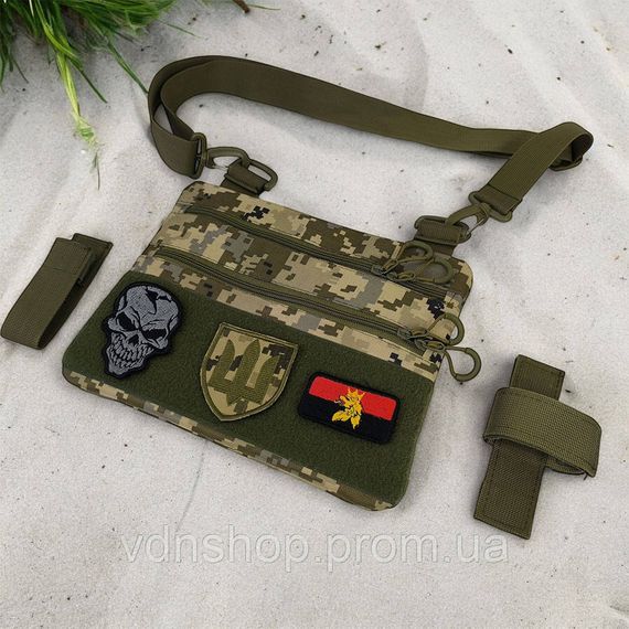 Нагрудна сумка розвантаження, Чоловіча тактична сумка барсетка через плече маленька брезентова XY-49 | Зображення 9