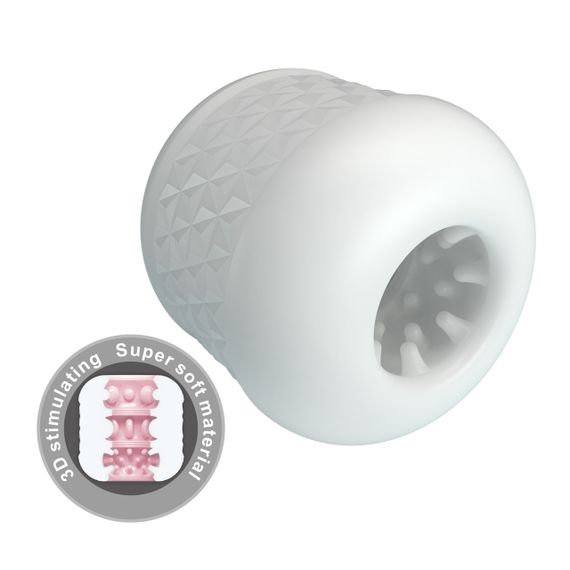 Міні-мастурбатор нереалістичний Pretty Love Crystle, білий | Зображення 3