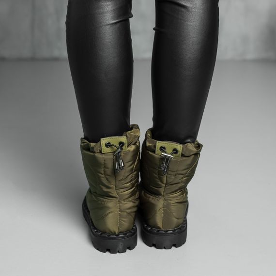 Ботинки дутики женские Fashion Molly 3878 40 размер 255 см Оливковый | Зображення 3