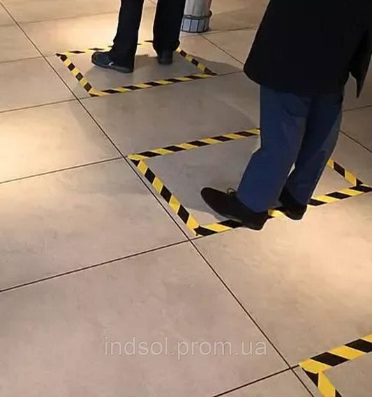 Маркувальна (попереджувальна) стрічка з ПВХ (скотч), колір: жовтий / чорний. Ширина від 24мм, довжина 33м 36 | Зображення 2