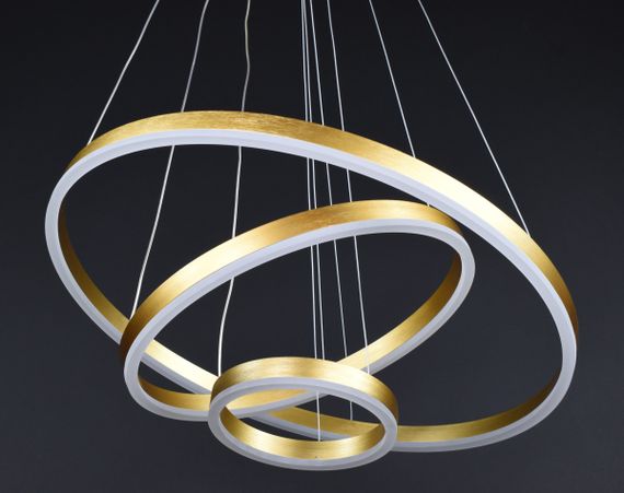 Люстра світлодіодна підвісна LED світильник для квартири на стелю лед 27776 Золото 25-180х60х60 см. | Зображення 7