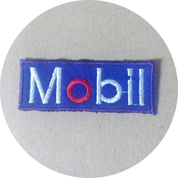 Нашивка на одежду (термо) Mobil 80*30 мм Фіолетовий