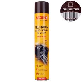 Поліроль для пластику та вінілу ТМ VOIN LEATHER INTERIOR (Шкіряний салон) в аер. упаковці, 750 мл