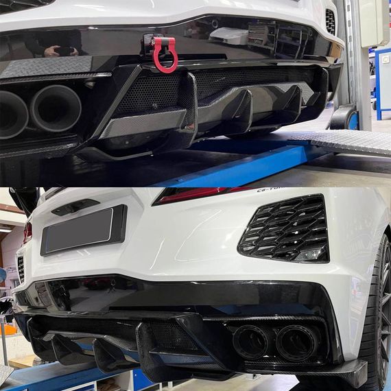 Задний диффузор V2 (2019-2022, Карбон) для Chevrolet Corvette C8 2019- гг | Зображення 2