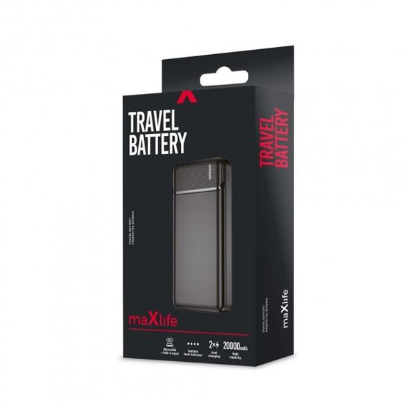 Повербанк Power bank Maxlife 15450 20000 mAh чорний | Зображення 6