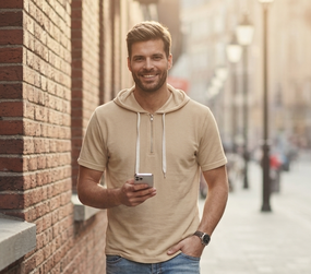 Чоловіча сорочка футболка бежева трикотажна з капюшоном на блискавці, літня кофта батал 70
