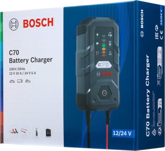 Зарядний пристрій для акумуляторів Bosch C70 12/24V 10A (0189911070) | Зображення 1