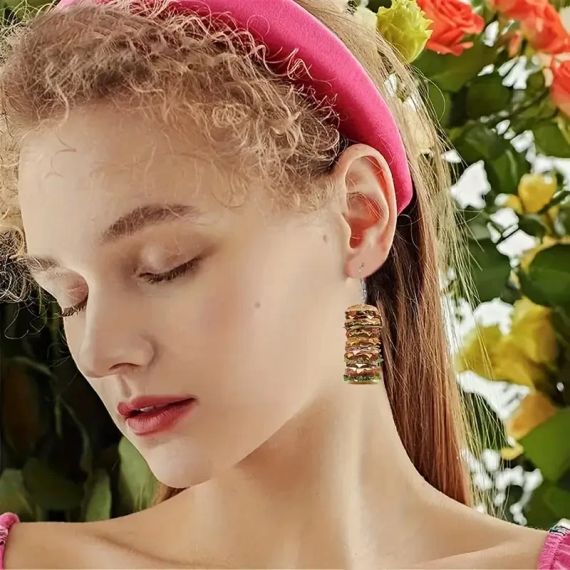 Жіночі сережки у вигляді гамбургера | Зображення 3