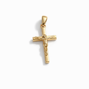 Детский крестик из желтого золота P-0309