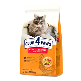 Сухий корм Club 4 Paws Premium Hairball Control для дорослих довгошерстих котів, з куркою 2 кг