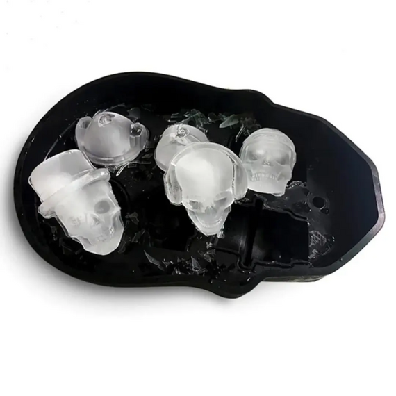 Форма харчова для льоду з силікону черепа, Форма з кришкою та лійкою   знижка | Зображення 1