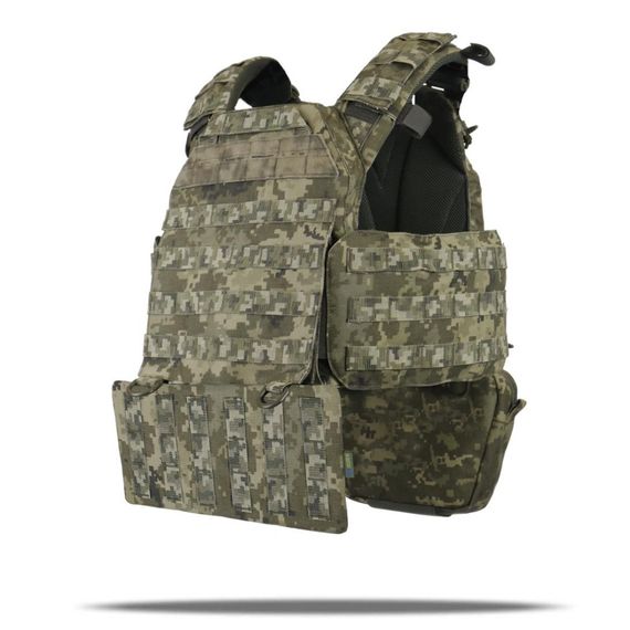 Плитоноска CEN.2 Cordura1000D NIR піксель + напашник з балістичним пакетом 1 класу та захист попереку 1 класу | Зображення 8