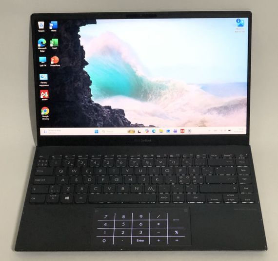 Ультрабук Б-класс Asus ZenBook UX425QA / 14" (1920x1080) IPS / AMD Ryzen 7 5800H (8 (16) ядер по 3.2 - 4.4 GHz) / 16 GB DDR4 / 512 GB SSD NVMe / AMD Radeon RX Vega 8 Graphics / WebCam / Win 11 Home б/у + Подарок Флеш-накопитель Kingston 64GB | Зображення 1