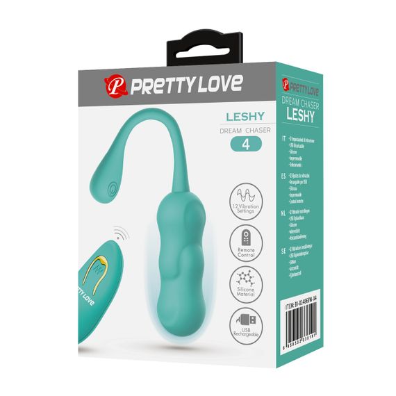 Віброяйце вагінальне Pretty Love Leshy з пультом, бірюзове, 18.6 х 2.8 см Sex Aura | Зображення 9