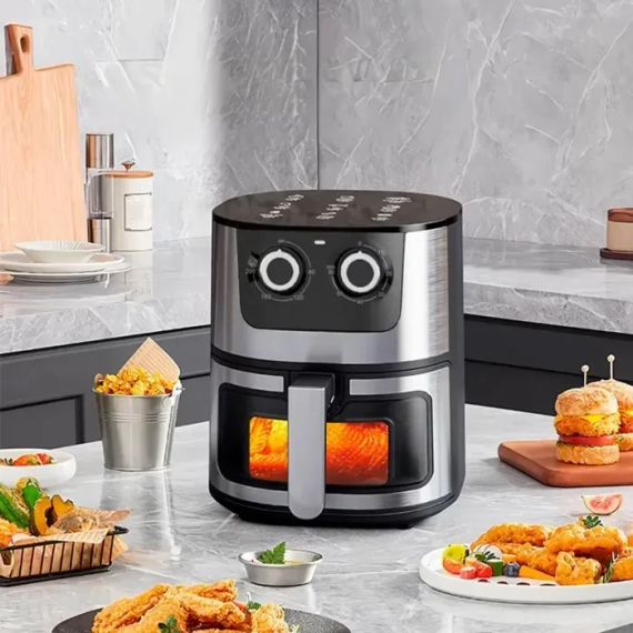 Безоливна електрична Аерогриль Rainberg RB-2269 на 8 л 4200 W | Зображення 2